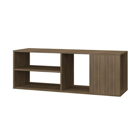Manhattan Comfort Minetta Mid Century Modern 4 Shelves Floating Entertainment Center, 46", Oak